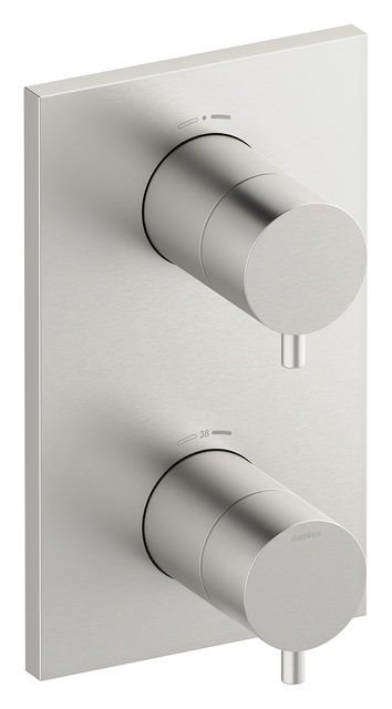 Damixa Silhouet INDBYGNING firkantet design - Udvendige brus dele til termostat, Steel PVD